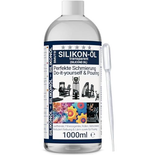 1000 ml de aceite de silicona – puro 100% – para cintas de correr – Lubricante para cinta de correr, bicicleta elíptica, bicicleta de spinning y equipos de fitness – Aceite lubricante 200 cst con