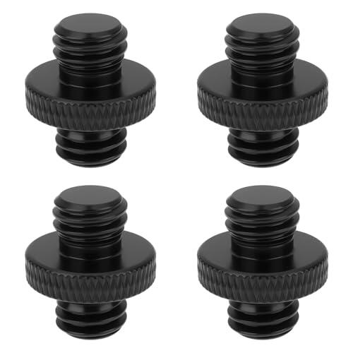 VGOL Adaptador de Rosca de Trípode de Aluminio Macho A Macho de 3/8 Pulgadas (4 Unidades) para Trípodes de Cámara