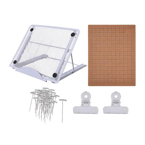 Gitohoni Macrame Board Set con Tablero Decorativo Reutilizable Soporte Metálico Ajustable 50 Alfileres Y 2 Pinzas Adecuado para Proyectos en Casa Clases de Man, 40.7 X 30.6 Cm