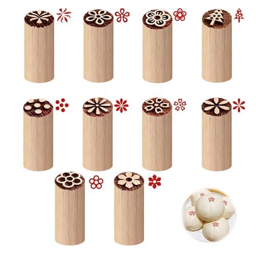 Juego de sellos para arcilla y cerámica, juego de 10 sellos de madera con flores, sellos de arcilla para sellos de arcilla, manualidades, sellos de cerámica y scrapbooking