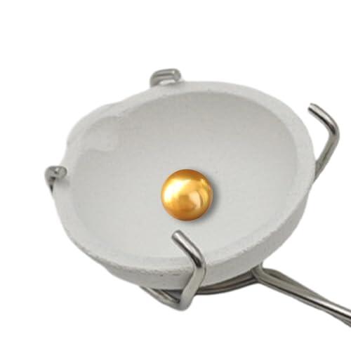 Cuenco de metal para derretir – Cuenco de fundición de plata de 6,7 cm, resistente al calor, taza de fundición de larga duración, cuencos de fundición de oro para mujeres y hombres, principiantes