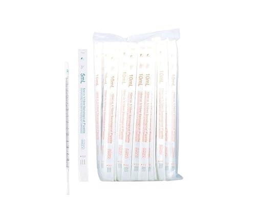 25/50pcs Pipetas Serológicas Desechables Estériles Pipetas Plásticas Graduadas PS para Transferencia de Líquidos de Laboratorio 1–50ml(10ml(50pcs))