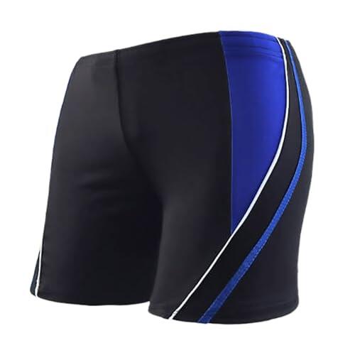 Genérico Traje de Baño Hombre Corto Ajustado Bañador Hombre Boxer Surf Color Bloque Elastico Deportivo Pantalones Cortos Cordón Piscina Bañador Corto para Natacion Playa (Azul Oscuro, XXL)