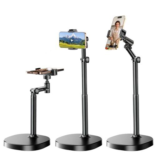 Wugauwor Soporte Movil Mesa, Phone Holder Universal Ajustable en Altura y Ángulo para iPhone/Samsung/Google y Otras Marcas, Soportes para Moviles con Base Robusta para Videollamadas, Cocinar, Oficina