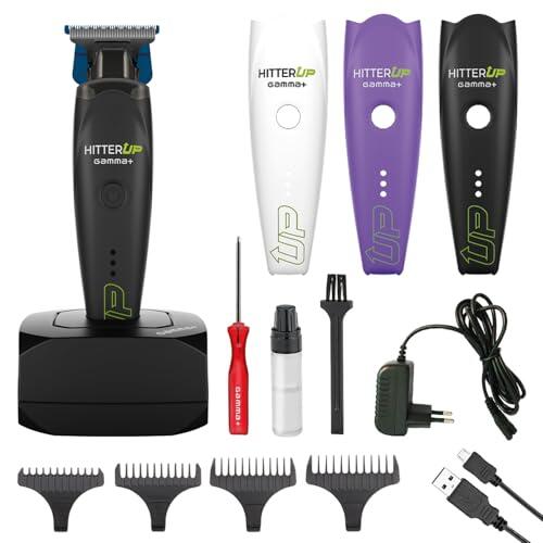 Gamma+ HITTER UP Trimmer Profesional Barbería para Contornos y Barba | Recortadora de Precisión para Cabello | Motor Potente 7000 RPM | 2 Horas de Autonomía | Peines Magnéticos | Carga USB-C
