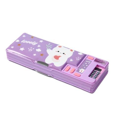 Rurbeder Estuche para Niñas con Calculadora y Sacapuntas, Caja de Papelería Multifuncional, Regalo Ideal para Regreso a Clases, Suministros Escolares, Mit Suministros Escolares, Horario