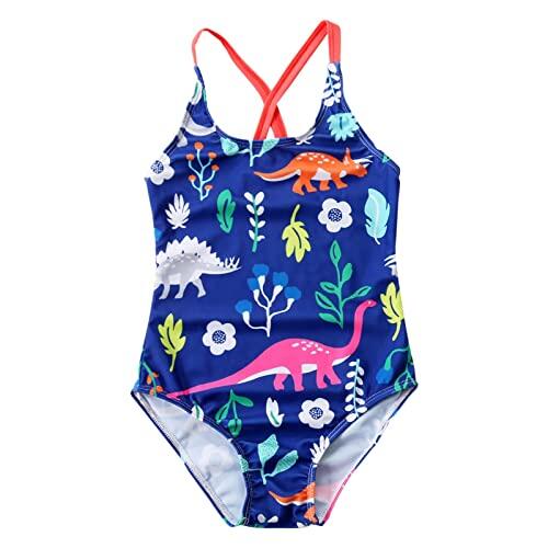 Bañador Niña Una Pieza Bikini Niña Traje de Baño Niña Estampado Dinosaurio Verano Playa Piscina Natación Deportivo Cómoda Resistente Ropa de Baño para Niñas Grandes