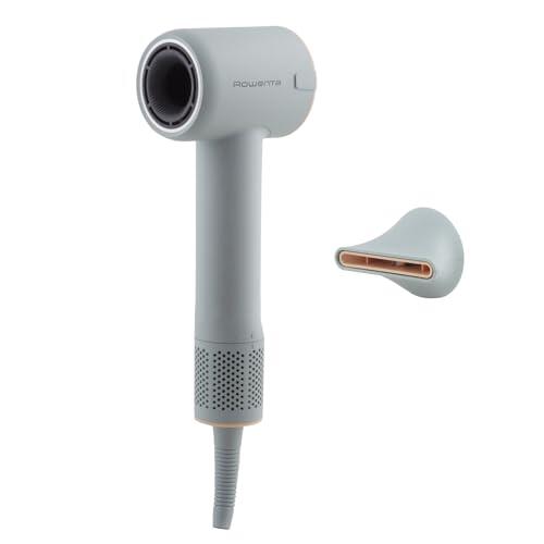 Rowenta Blumia Secador de Pelo Compacto y Ligero 350g, Motor Digital, Secado Rápido, Generador Iones, Control Inteligente 40°C, 3 temperaturas, 2 velocidades, Boquilla Magnética, Verde, HY5N12E0