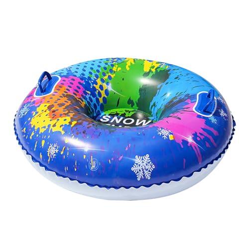 Trineo de nieve hinchable | Tubo de nieve de PVC resistente con asas | Trineo de invierno antideslizante, sendero al aire libre, diversión familiar en la Ñeve | Niños, Adultos, Niños, Adolescentes
