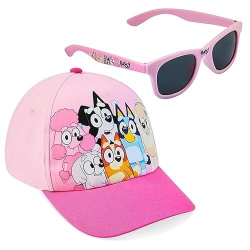 Gorra y Gafas de Sol Bluey Set Niños Original - Gorra Infantil Ajustable y Gafas de Sol UV400 Protección Solar Diseño Bluey, Complementos Verano Niño y Niña para Playa y Piscina