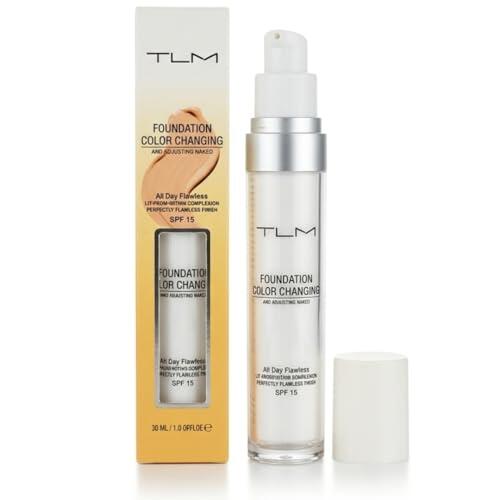 TLM Foundation – Base de Maquillaje que Cambia de Color – Se Adapta Automáticamente a Tu Tono de Piel – Ligera, Hidratante & Hipoalergénica – Cobertura 24h – Resistente al Agua – Ultra HD Maquillaje