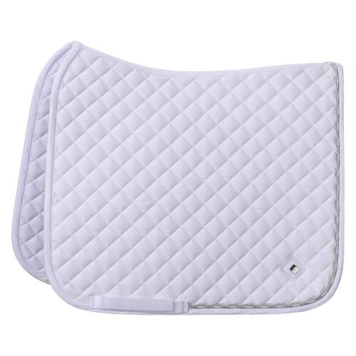 Imperial Riding IRH Basic Cotton DR - Manopla de Doma con Bordado de Rombos, Ribete Brillante y Logotipo de Metal, Color Blanco
