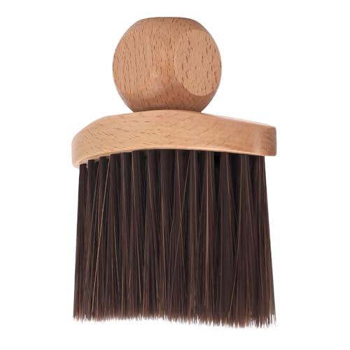 TyCylKu Cepillo de Barbero - Accesorio de Peluquería de Cerdas,Cepillo Quitapelos con Mango de Madera - para Barberías, Salones de Belleza, Peluqueros,