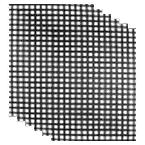QUARKZMAN 5 Piezas De Lienzo De Malla 10.5 X 13.5 Pulgadas Lienzo Plástico Malla Para Bordado Manualidades Tejer Y Proyectos De Crochet Fabricación De Bolsos Decoración Del Hogar Negro