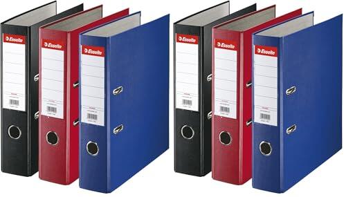 Esselte 628327 - Archivador con anillas (Capacidad 550 hojas, 3 unidades), colores surtidos, 75 mm (Paquete de 2)