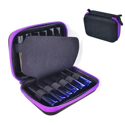 Caja de almacenamiento de aceites esenciales, funda de transporte de aceites esenciales con capacidad para 12 botellas de rodillo (5-10 ml), organizador portátil de botellas de aceites esenciales de
