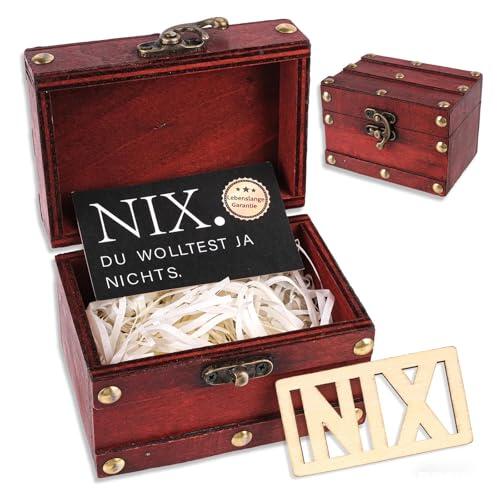 Tuxvealu Regalos de cumpleaños para todos, Cofre del tesoro de madera con tarjeta, Letrero de madera y rafia, Ideas de regalo para hombres, mujeres y amigos