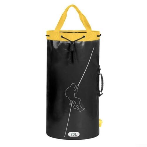 Bolsa de cuerda de 30L/45L/55L de capacidad para senderismo y espeleología, hecha de material impermeable y resistente al desgaste (45L negro)
