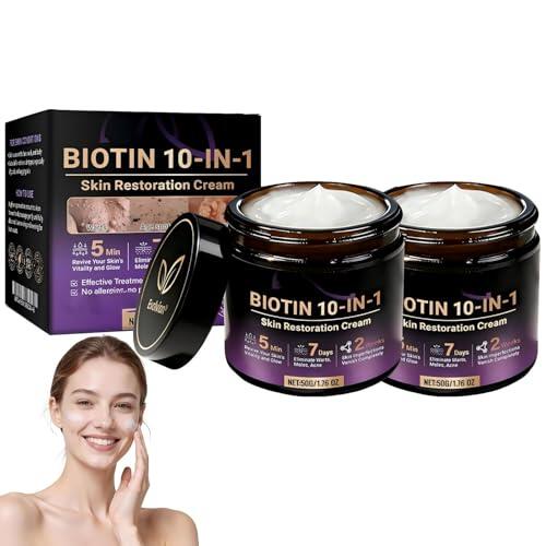Crema restauradora de la piel 10 en 1 con biotina, crema para el tratamiento de la piel, (2 frascos)