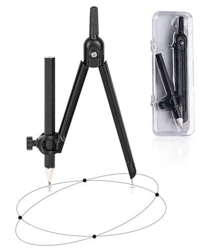 TOZBLEU Compás de puntas profesional, compas dibujo técnico y escolar, divisor ala marcado, medidor distancia cuero, ideal para geometría y dibujo.