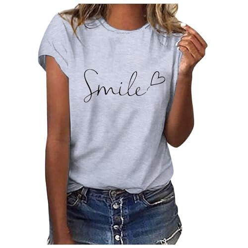 Camiseta de verano básica para mujer, cuello redondo, manga corta, camiseta deportiva, monocolor, camiseta informal, #022, L