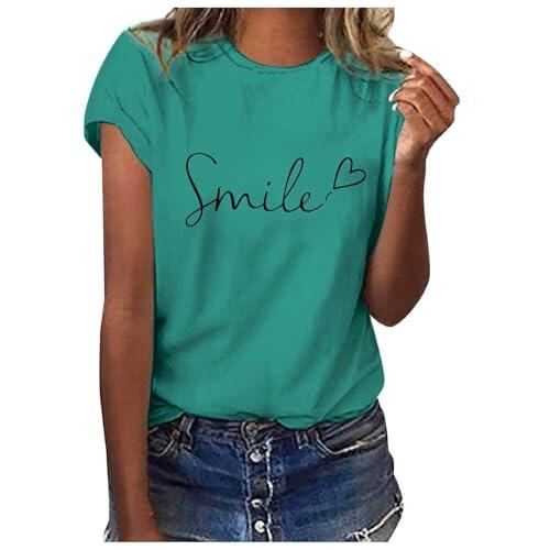 Camiseta de verano básica para mujer, cuello redondo, manga corta, camiseta deportiva, monocolor, camiseta informal, #021, M