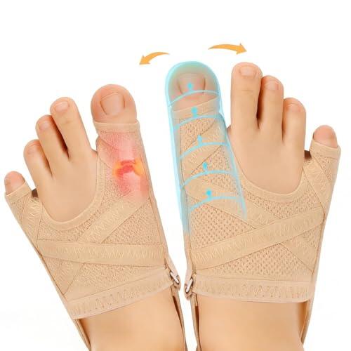 1 Par Corrector de Juanetes, Hueso del Pie, Calcetines Hallux Valgus para Hombre y Mujer, Separador de dedos Del Pie, Protector de Juanete para Hombre y Mujer, Alivio del dolor y protección(L,38-42)
