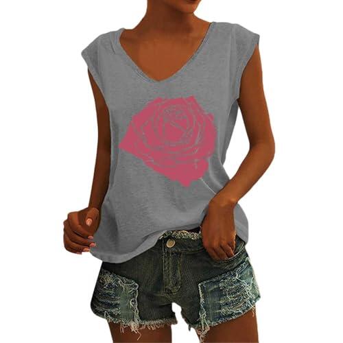 Camiseta de verano para mujer, blusa holgada, ajustada, manga corta, camiseta deportiva, cuello de pico, camiseta, #042, XL