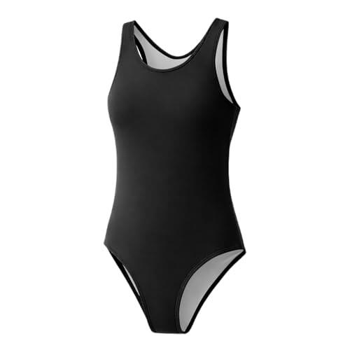 Bañadores De Natación Niña Verano 3-14 años Traje De Baño Natacion Niña Deportivo Playa Piscina Estampados Volantes Chica Juveniles Bikini Tankini (Negro, 13-14 años)