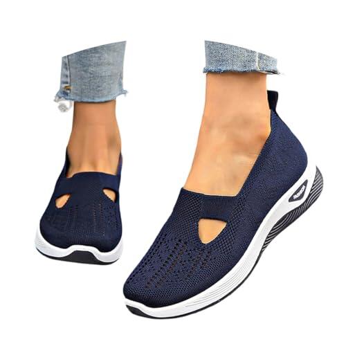 Zapatillas Ortopedicas Mujer Verano Zapatillas sin Cordones para Caminar Comodos y Ligeros Sandalias Palas Transpirables y Antideslizantes Zapatos de Diabéticos Entrenamiento Deportivas Malla Deporte