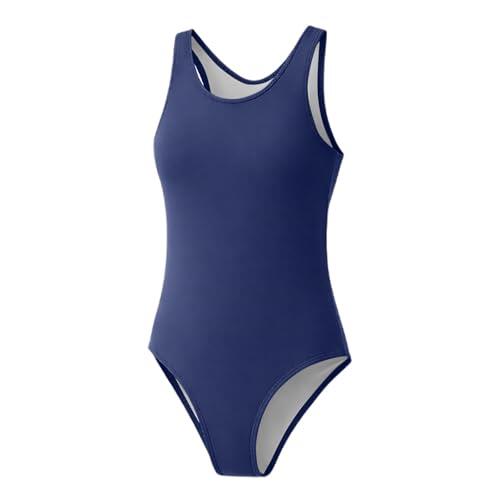 Bañadores De Natación Niña Verano 3-14 años Traje De Baño Natacion Niña Deportivo Playa Piscina Estampados Volantes Chica Juveniles Bikini Tankini (Azul Oscuro, 13-14 años)
