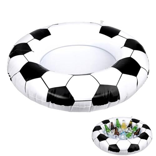 Enfriador Bebidas Inflable Fútbol, Enfriador Gran Capacidad para Cerveza Refrescos Bebidas Bar Hielo Flotante Portátil para Piscina Exterior Fiesta Tema Deporte Evento Fútbol 2026 Decoración