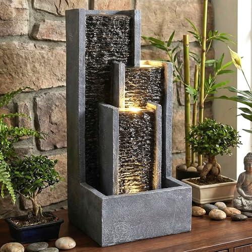 Renueva tu espacio exterior con la fuente de pared con iluminación LED Arnusa BK914