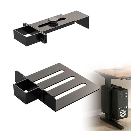 Soporte para PC debajo del escritorio, soporte de PC para escritorio sin taladrar, capacidad de carga de 18 kg, ajustable en altura y anchura, soporte de ordenador para mesas altas
