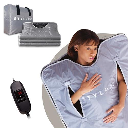 STYLPRO Manta de sauna infrarroja para el hogar, sauna portátil y manta térmica, relajación, sudor y terapia infrarroja, calor ajustable, sauna plegable para el hogar
