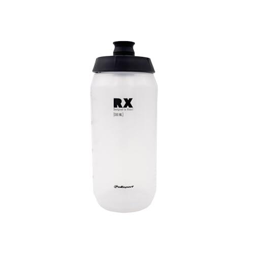 Polisport 8645600797 R 550ml AMZ Botella de Agua Multi-Deporte, Capacidad 550ml, Ultra-Ligero, Flexible, Boquilla Soft-Touch, Sin BPA, Bidón Ciclismo, MTB, Color Transparente