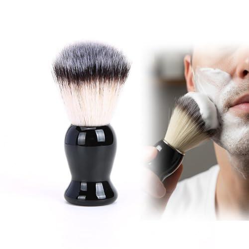 MKEAWWU 1 Pieza Jabón Afeitar Hombre Brocha Afeitar Negro 8,5Cm - Brocha De Afeitado Facial Para Espuma Regalo Ideal Accesorio