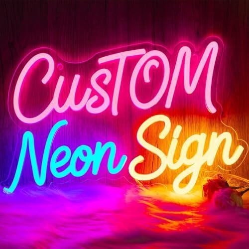 YARUVEX Letrero Neon Personalizado, Neón Personalizado Nombre, Cartel Luminoso LED Personalizada para Boda, Cumpleaños, Comercios, Negocios, Bares, Restaurantes, Fiestas Decoración, 25-150cm