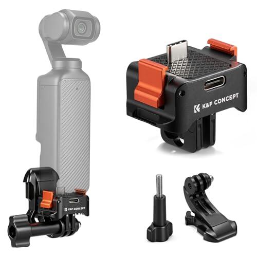 K&F CONCEPT PP61 Base Carga Rápida Magnética Compatible con dji Osmo Pocket 4/3, Adaptador Arca-Swiss y 1/4" para Action CAM, Dock Vlog Aluminio CNC
