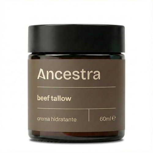 Ancestra - Beef Tallow Puro e Inoloro de 60 ml | Sebo de Res Natural, Crema Hidratante Corporal y Facial, Vacas 100% Alimentadas con Pasto, Grasa Rica en Vitaminas para Piel Seca