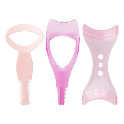 Set de 3 herramientas de maquillaje para pestañas, aplicador de rímel de silicona, protector de rímel y plantilla para delineador de ojos