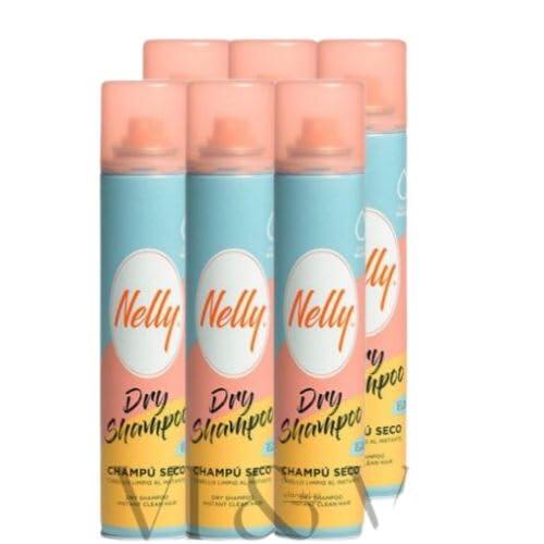 Nelly Champú en Seco Pack Ahorro 6 x 200 ml | Limpieza sin agua, elimina grasa y aporta volumen | Ideal uso diario y viajes