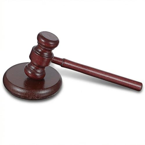 Juego de mazo de juez y bloque de sonido, martillo de madera para reuniones, abogados, martillo de juez personalizado para subasta de tribunales y juicios simulados de estudiantes
