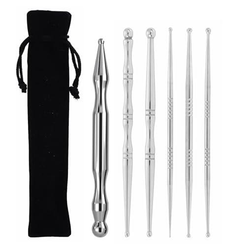 6 Pcs Agujas Acupuntura Agujas Acupresion Mit Bolsa Almacenamiento,Bolígrafo Masaje Acupresión Multifuncional Para La Relajación Y El Cuidado De La Salud,Que Incluye Acupresión Y Moxibustión