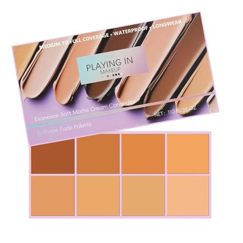Paleta De 8Tonos De Corrector En Cremas Mate Su-ave Con Aplicador, Resistente Al Agua De Cobertura Total Para Imperfecciones Y Cobertura, Corrector De Color Hidratante Y Ligero De Larga Duración