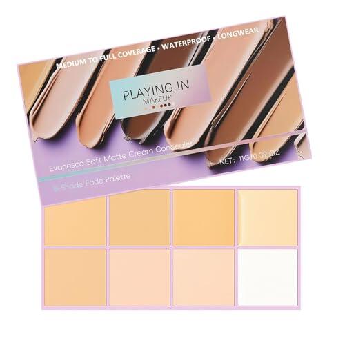 Paleta De 8Tonos De Corrector En Cremas Mate Su-ave Con Aplicador, Resistente Al Agua De Cobertura Total Para Imperfecciones Y Cobertura, Corrector De Color Hidratante Y Ligero De Larga Duración