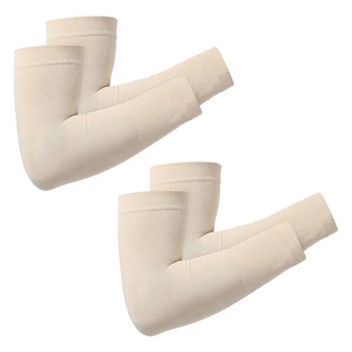 Nogeqi 2 pares de fundas de brazo para mujer, mangas UV para hombres, mangas de protección solar refrescante, mangas de compresión UPF 50 para hombre, manga de brazo de compresión para trabajo al aire