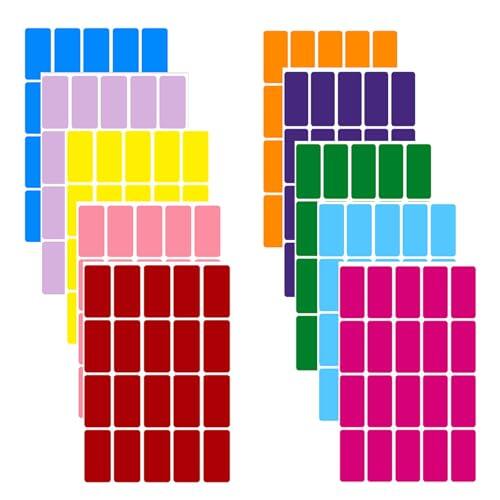 LMOGWL 400 etiquetas autoadhesivas, pegatinas de colores para mudanzas de 40 × 19 mm, etiquetas cuadradas para nombres; etiquetas autoadhesivas para señalización en almacenes y oficinas (10 colores)