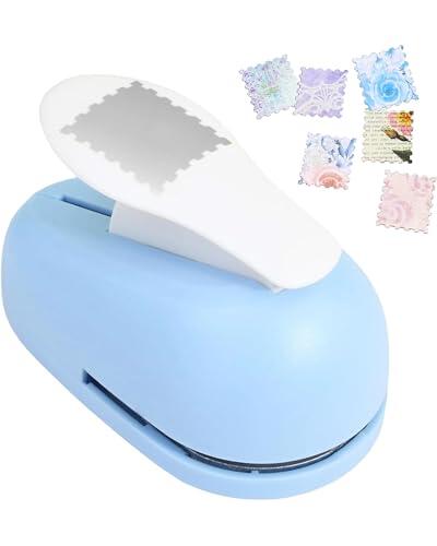 Ceeyoll Stamp Puncher Azul, Herramienta De Bricolaje Perforadora De Agujeros Cuadrados Pequeña Y Portátil Adecuada Para Hacer Tarjetas Álbumes De Recortes Sobres Y Etiquetas.