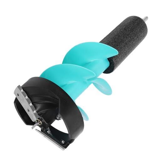 VBESTLIFE Barrena de Hielo Eléctrica, Cuchillas Resistentes a Impactos, Taladro de Hielo de Alto Rendimiento para Pesca en Invierno, Nailon, Kit de Barrena de
